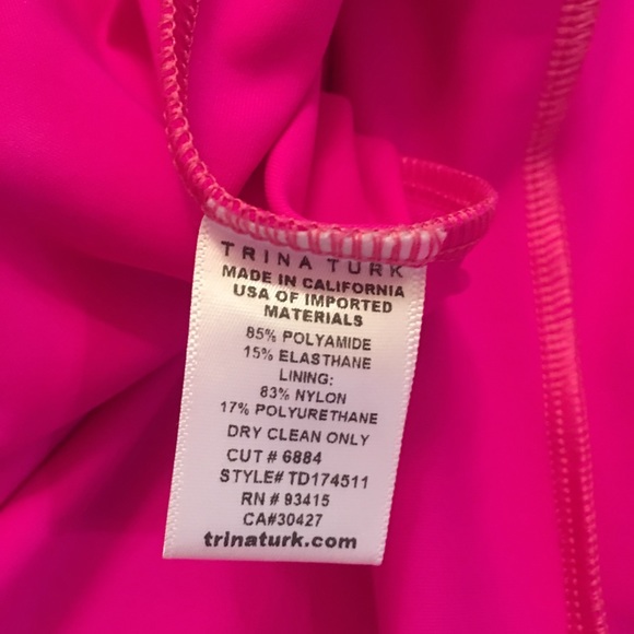 Trina Turk Scuba Drop Waist Dress PINK Sz 10 NEW - Picture 6 of 8